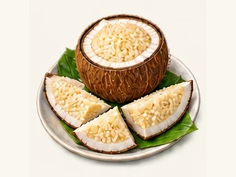 Coconut rice · 椰子饭 · AI dish illustration