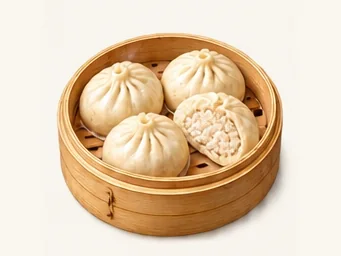 Cheese-curd buns · 奶渣包子 · AI dish illustration