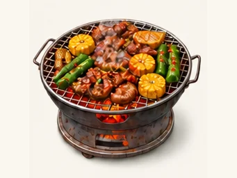 Xichang brazier barbecue · 西昌火盆烧烤 · AI dish illustration