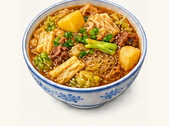 Shanxi mixed stew · 大烩菜 · AI dish illustration