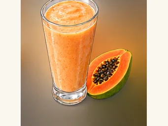 Papaya milk · 木瓜牛奶 · AI dish illustration