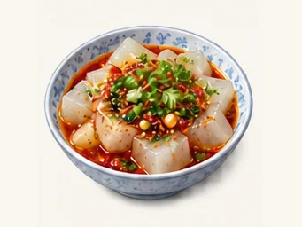 Shigatse pengbi pea jelly · 朋必 · AI dish illustration