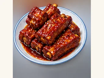 Wuxi glazed pork ribs · 无锡酱排骨 · AI dish illustration