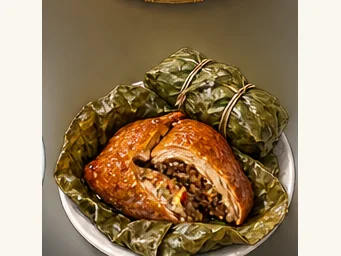 Guilin lotus-leaf duck · 桂林荷叶鸭 · AI dish illustration