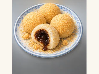 Guilin shuiciba rice balls · 水糍粑 · AI dish illustration