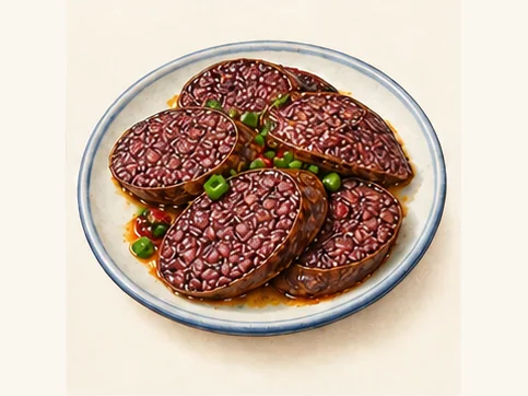 Rice sausage · 米灌肠 · AI dish illustration