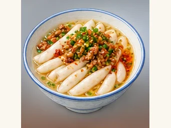 Nanning tapered rice noodles · 南宁粉虫 · AI dish illustration