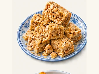 Ningqiang hand-pounded crisp candy · 宁强木槌千棰酥 · AI dish illustration