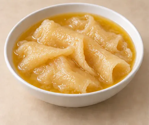 黄焖鱼肚 · Fish Maw in Rich Yellow Broth · AI dish illustration
