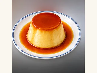 Caramel egg pudding · 焦糖鸡蛋布甸 · AI dish illustration