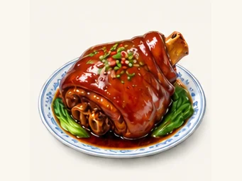 Dongpo braised pork elbow · 东坡肘子 · AI dish illustration