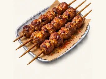 Xinjiang lamb skewers · 烤羊肉串 · AI dish illustration