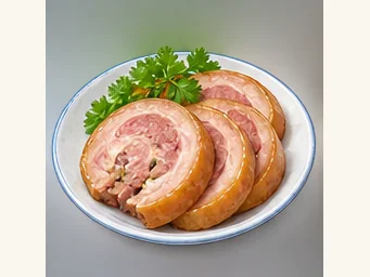 Gaogou tied pork hock · 高沟捆蹄 · AI dish illustration
