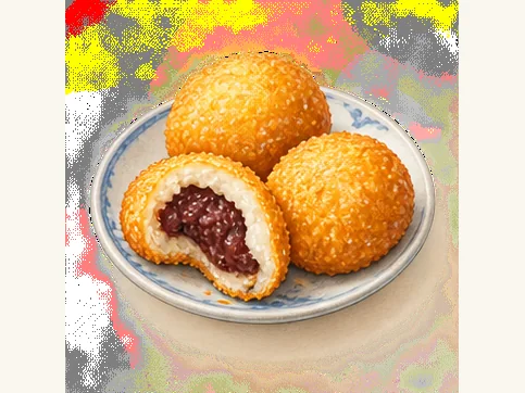 Erduoyan fried cakes · 耳朵眼炸糕 · AI dish illustration