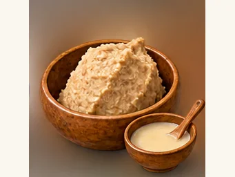 Butter-mixed tsampa · 酥油糌粑 · AI dish illustration