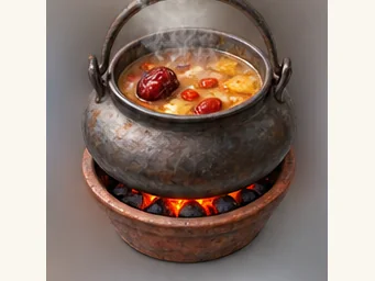 Guyuan pot-simmered tea · 固原罐罐茶 · AI dish illustration