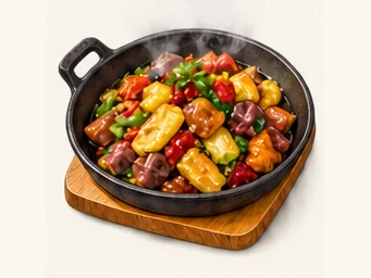 Qianjiang chicken giblets · 黔江鸡杂 · AI dish illustration
