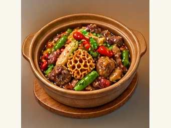 Chaling mixed beef and offal · 茶陵牛八宝 · AI dish illustration