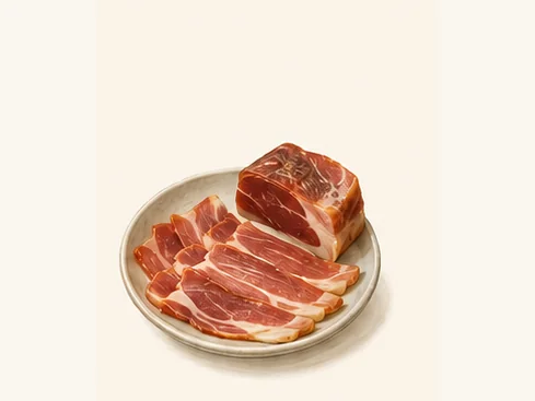 Weining cured ham · 威宁火腿 · AI dish illustration