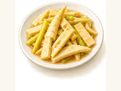 Nanchuan square-bamboo shoots · 南川方竹笋 · AI dish illustration