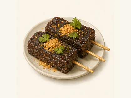 Taiwanese pork-blood rice cake · 豬血糕 · AI dish illustration