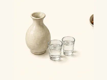 Qinghai mingxi grain spirit · 青海酩醯酒 · AI dish illustration