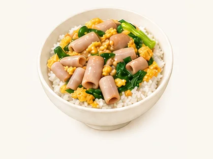 Sea-worm rice · 海肠捞饭 · AI dish illustration