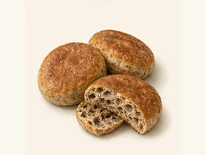 Beihong dark-wheat raised pancakes · 漠河北红黑小麦发面饼 · AI dish illustration