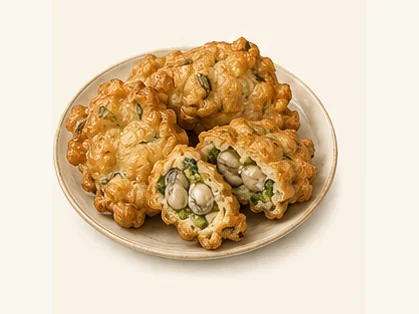 Nantong oyster fritters · 南通蛎岈饼 · AI dish illustration