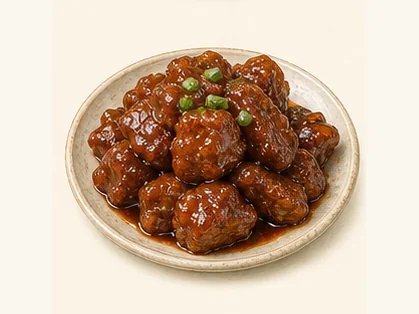 Neiqiu glazed pork · 内丘挂汁肉 · AI dish illustration