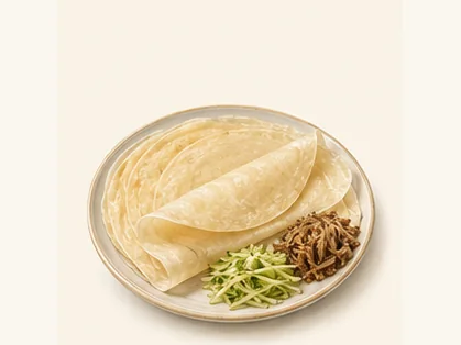 Shenyang thin jinbing pancakes · 沈阳筋饼 · AI dish illustration