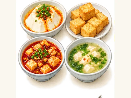 Luoquan tofu feast · 罗泉豆腐宴 · AI dish illustration
