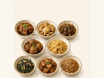 Jilin Manchu eight-bowl feast · 吉林满族八大碗 · AI dish illustration