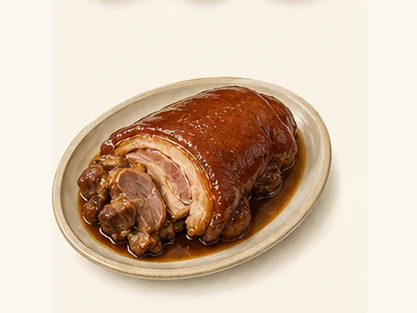 Fengjing braised pork hock · 枫泾丁蹄 · AI dish illustration