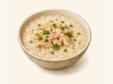 Leishan chicken rice porridge · 雷山鸡稀饭 · AI dish illustration