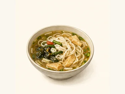 Yaozhou savoury noodle soup · 耀州咸汤面 · AI dish illustration