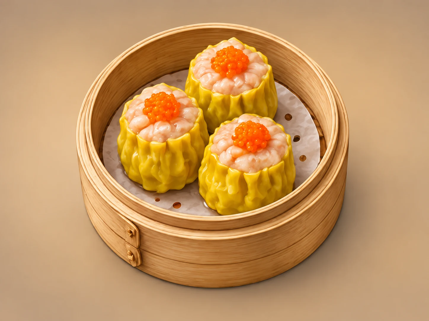 Pork and shrimp siu mai · 烧卖 — AI dish illustration