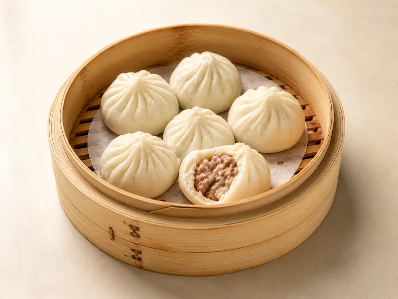 韩包子 · Han Baozi Pork Buns · AI dish illustration
