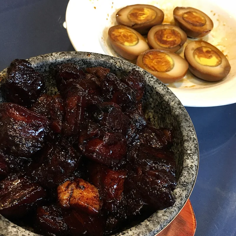 Red-braised pork belly at Old Jesse Restaurant in Shanghai, photographed in October 2016.