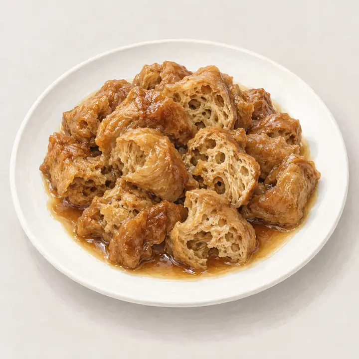 Slow-Simmered Wheat Gluten · 火笃面筋 · AI dish illustration