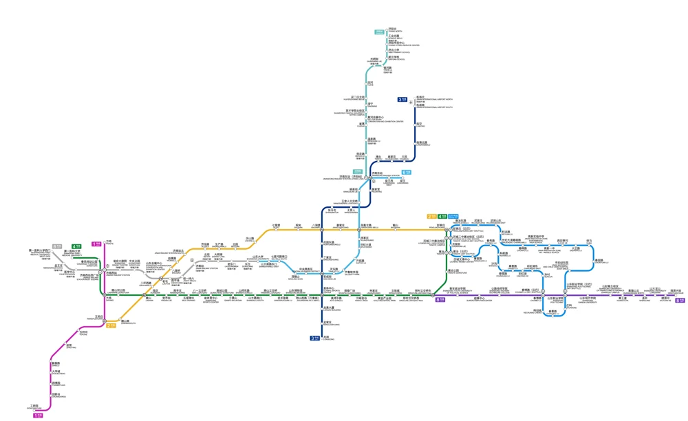 Jinan rail network diagram · 济南轨道交通线路图