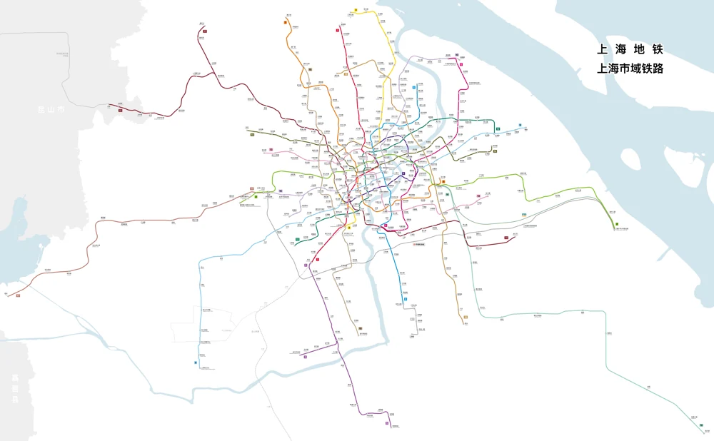 Shanghai rail network diagram · 上海轨道交通线路图