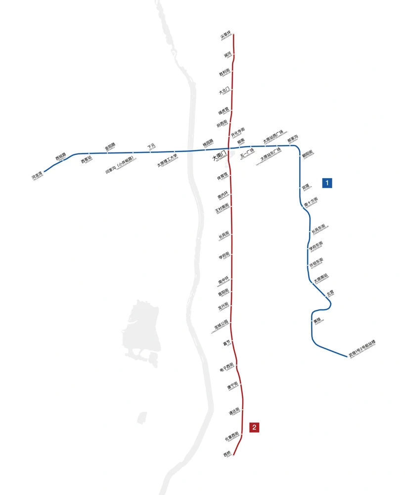 Taiyuan rail network diagram · 太原轨道交通线路图