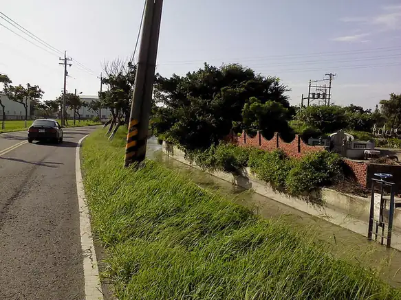 Xianxi Township (線西鄉) — representative view · 乡村路边的草地、水渠和树木