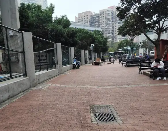 Areia Preta e Iao Hon (黑沙環及祐漢區) — representative view · 绿树环绕的社区步行街