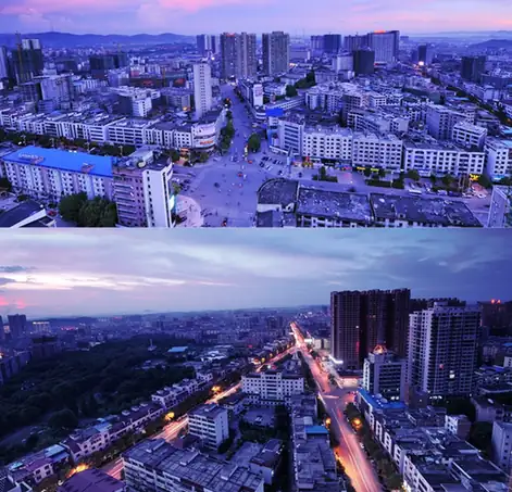 Leiyang (耒阳市) — representative view · 耒阳市城市夜景拼图