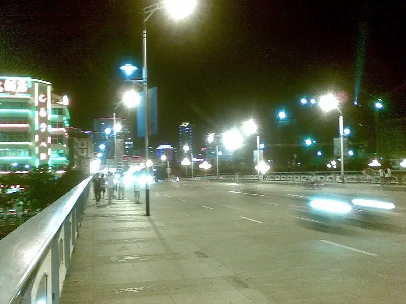Anxi County (安溪县) — representative view · 安溪县城南门桥夜景