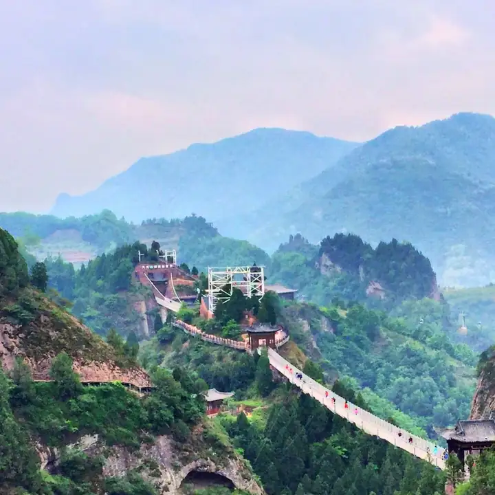 Chencang District (陈仓区) — representative view · 山地中的古堡城墙和村落