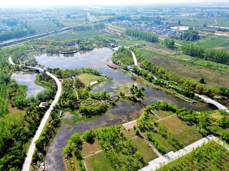 Yingdong District (颍东区) — representative view · 颍东区湿地与田园航拍