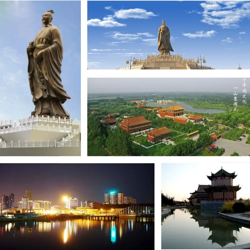 Dingtao District (定陶区) — representative view · 定陶区历史建筑与水景拼图